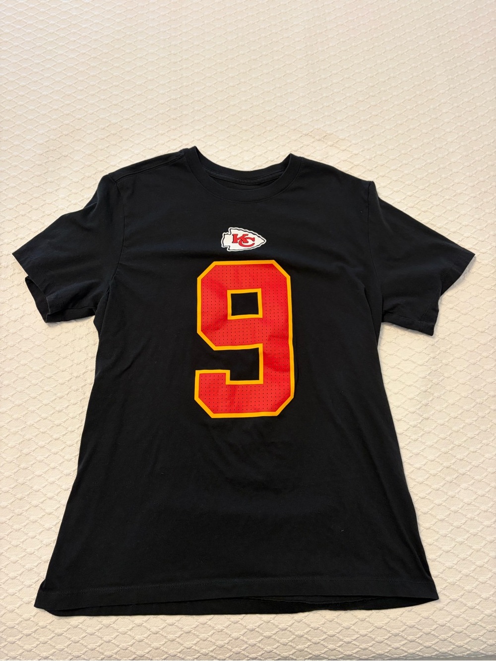 Nike Black Kansas City Chiefs Kenneth Walker #9 Tee with Red & Gold Number
